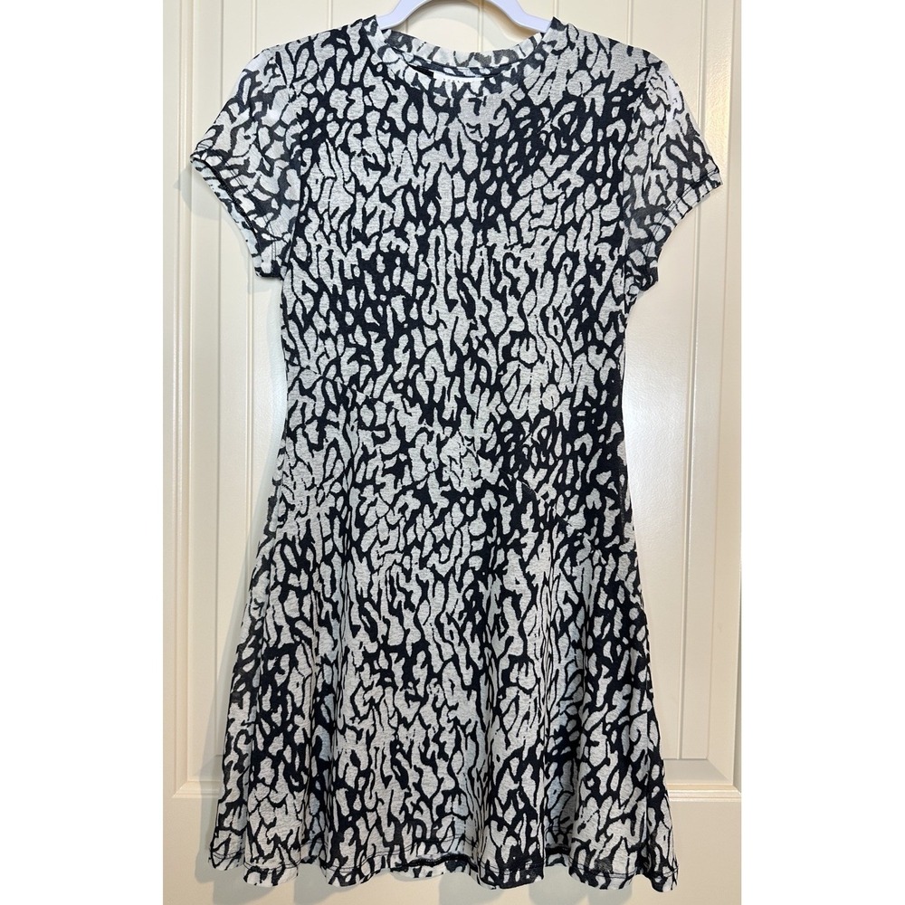 New Topshop Womens Dress Size 8 Leopard Print Animal Print Stretch short Sleeve